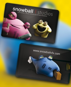 דיסק און קי ממותג כרטיס אשראי שהופק עבור Snowball Studios